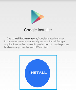 Install Buton in Google Installer on Xiaomi Phone