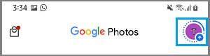 Icono del perfil en Google Fotos