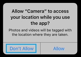 Disallow iPhone Camera Access to Your Location Information