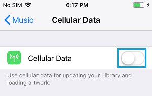 Disable Cellular Data For Updating Music Library