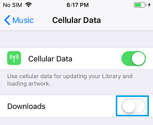 Disable Music Downloads Using Cellular Data on iPhone