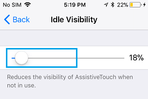 Configure Visibility of Idle AssistiveTouch Icon