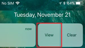 View Notification Option on iPhone