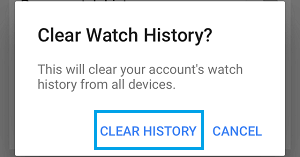 Clear YouTube Watch History on this Account