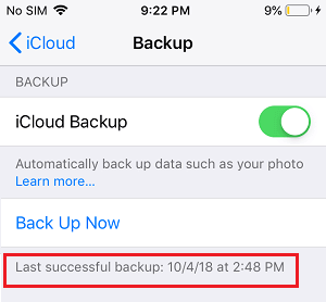 Last Successful iCloud Backup Date