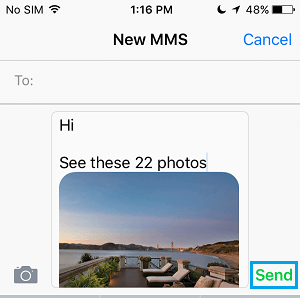 Send Photos in Text Message iPhone