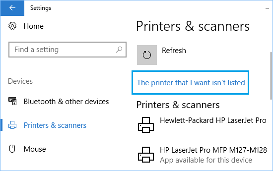 The Printer That I want Is Not Listed