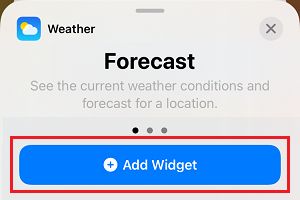 Añadir un botón de Widget al iPhone