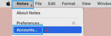 Open Notes Accounts on Mac
