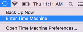 Enter Time Machine Option on Mac