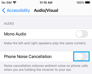 Disable Noise Cancellation on iPhone