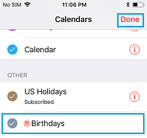 Mostrar los cumpleaños en el calendario del iPhone