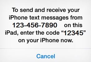 Enter Security Code From iPad on iPhone