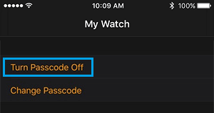 Turn Passcode Off on Apple Watch