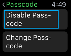 Disable Passcode on Apple Watch