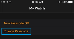 Change Passcode in Apple Watch App on iPhone