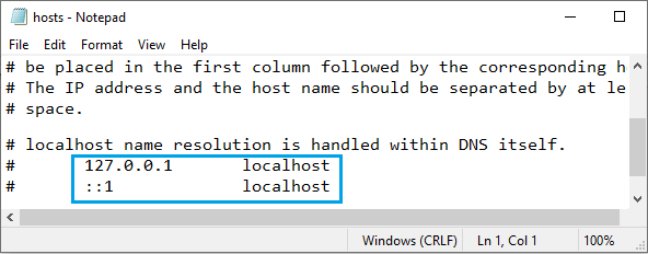 IP Addresses on Windows Hosts File