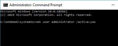 Admin Command Prompt Window