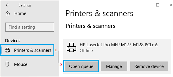 Open Print Queue on Windows PC 
