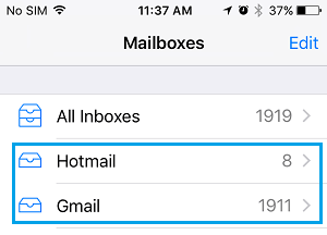 Cuentas de Hotmail y Gmail en el iPhone