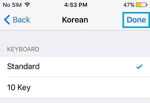 Add Standard Korean Keyboard on iPhone