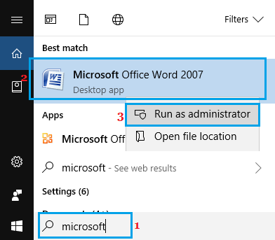 Run Microsoft Word As Administrator