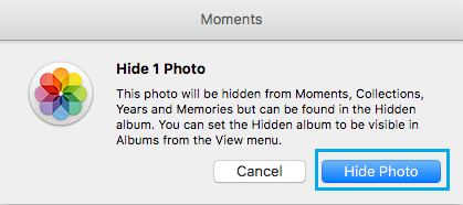 Hide Single Photo Pop-up on Mac 