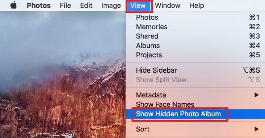 Show Hidden Photo Album on Mac