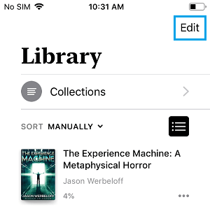 Edit Books Option on iPhone