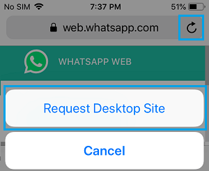 Request WhatsApp Desktop Site 