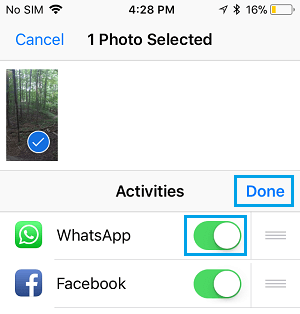 Enable WhatsApp in Sharing Menu on iPhone