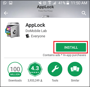 Install AppLock by DoMobile