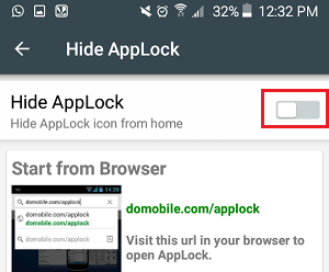 Enable Hide AppLock Option