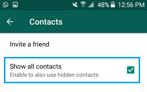 Mostrar todos los contactos de WhatsApp en un teléfono Android