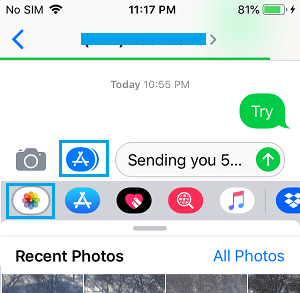 Enviar fotos a través de iMessage