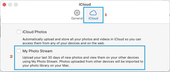 Disable My Photo Stream on Mac