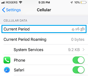 Check Cellular Data Usage on iPhone 