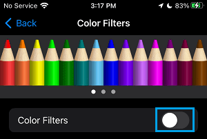 Desactivar los filtros de color en el iPhone