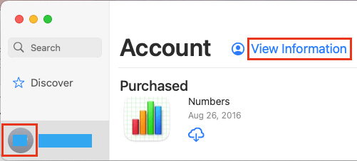 View Account Information on Mac