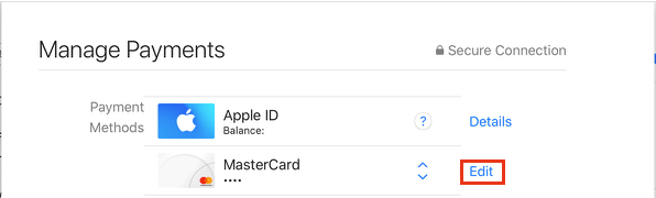 Edit Payment Information Option on Mac App Store