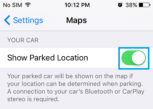 Muestra la ubicación del coche aparcado en el iPhone