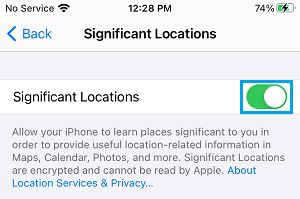 Activar la función de lugar significativo en el iPhone