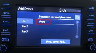 Selecciona el sistema Bluetooth del iPhone en el coche