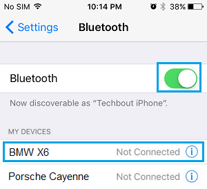 Activar el Bluetooth en el iPhone