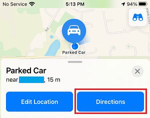 Encuentra la dirección de un coche aparcado con Apple Maps