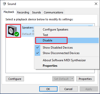 Desactivar los altavoces internos en un PC con Windows