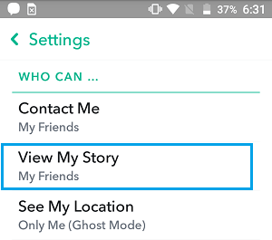 Quién puede ver Mi Historia en Snapchat
