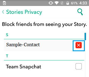 Selecciona las personas que quieres bloquear de tu Historia de Snapchat