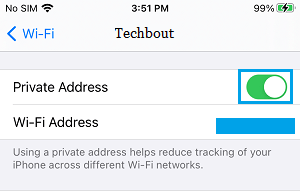 Utilizar una dirección WiFi privada en el iPhone