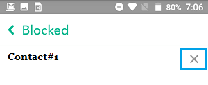 Option to Unblock Someone on Snapchat